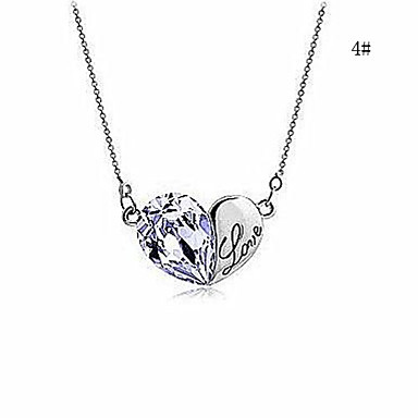 Модные сплава циркония Crystal Heart Ожерелье (разных цветов)
