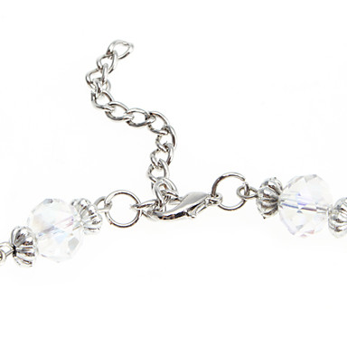 Серебряный фаски Crystal ожерелье