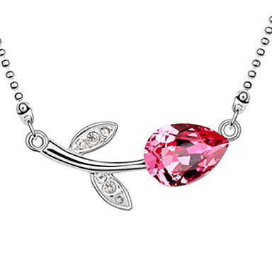 Персик сердца Мода Crystal ожерелье