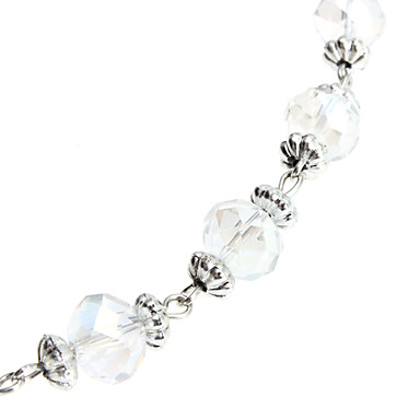 Серебряный фаски Crystal ожерелье