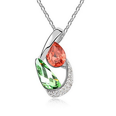 2014 День Святого Валентина подарок! Whtie 18k позолоченный кулон ожерелье Кристалл