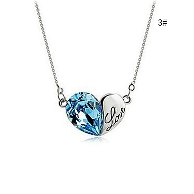 Модные сплава циркония Crystal Heart Ожерелье (разных цветов)