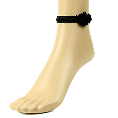 Flower Black Lace Anklet