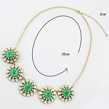 Корея Стиль Green Flower ожерелье