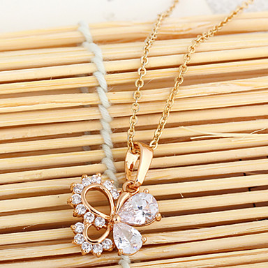 Позолоченная бронзовая циркона ожерелье D0386