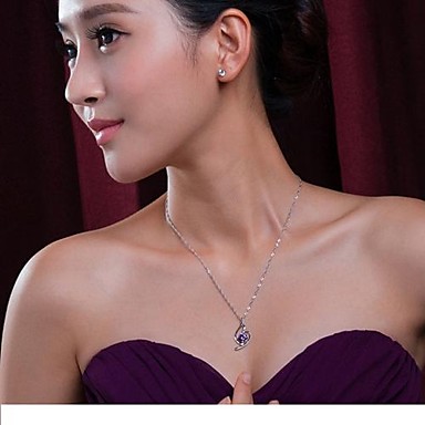Мода Серебряный 1.5CT алмазов ожерелье (1 шт)