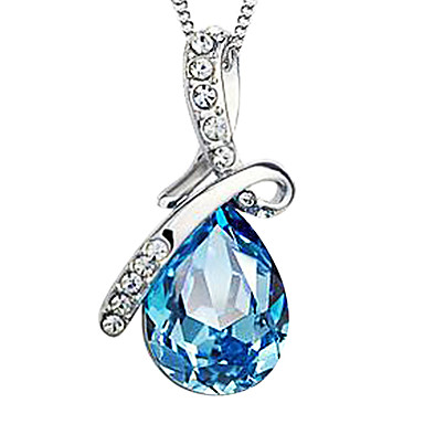 Элегантный Вода-Drop Shaped сплава высокого качества Кристалл платиновым покрытием ожерелье (разных цветов)