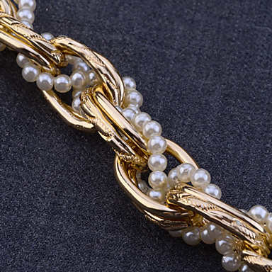 Lureme Позолоченные вязать формы с ожерелье акриловые Pearl