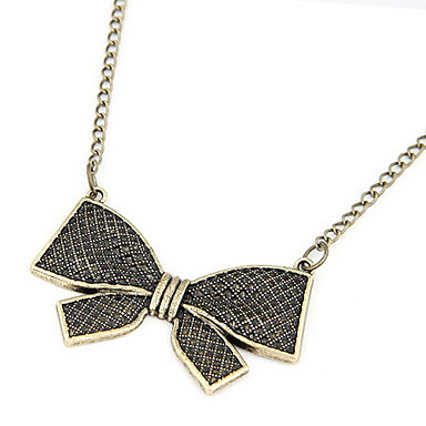 Vintage Античная медь Bowknot ожерелье