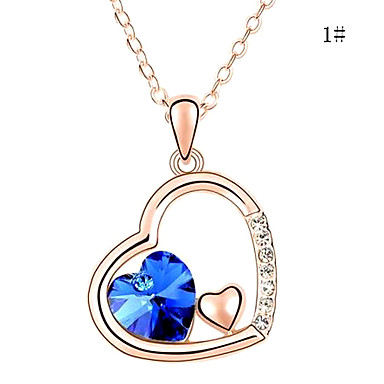 Модные Циркон австрийской Crystal Heart Ожерелье (разных цветов)