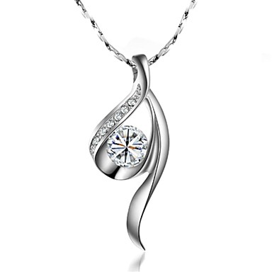 Классический 18K Platinum покрытием Сияющий Австрия Кристалл Шарм ожерелье