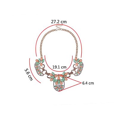 (1 шт) Европейская (Шикарный цвет Хитов Gem бриллиантовое колье короткий параграф) Золотой сплава ожерелье (золото)