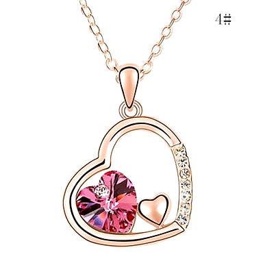 Модные Циркон австрийской Crystal Heart Ожерелье (разных цветов)