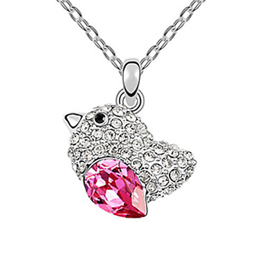 Прекрасный Chick Rhinestone с хрустальное яйцо Платиновый покрытием ожерелье