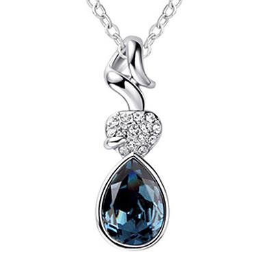 капли воды Crystal Design и платины покрытие ожерелье сплава