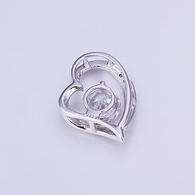 Серебряная necklace. сердца ювелирных изделий Белый Rhinestone
