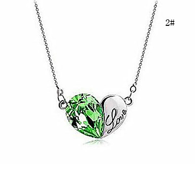 Модные сплава циркония Crystal Heart Ожерелье (разных цветов)