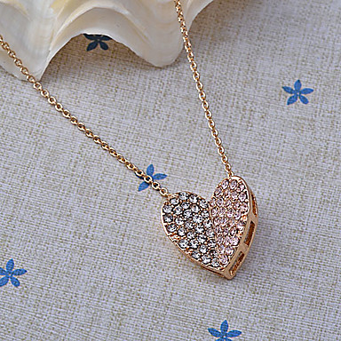 С бриллиантами Heart-Shaped Ожерелье