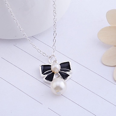 Щепка Установлено Pearl Bowknot ожерелье