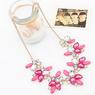 (1 шт) Красочный Gem горный хрусталь в форме цветка Чешский Ожерелье для женщин