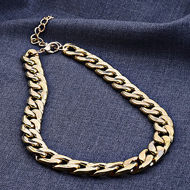 Lureme Позолоченные мужские 1.5cm Широкое ожерелье