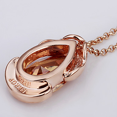 Swarovski Crystal-Swarovski Elements 18KRGP розовое золото-оловянного сплава ожерелье Lkn18Krgpn127