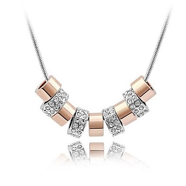 (1 шт) Мода Серебряный покрытием Crystal цепи сплава ожерелье Золотые Женщины