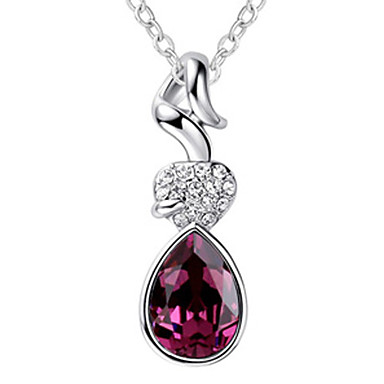 капли воды Crystal Design и платины покрытие ожерелье сплава