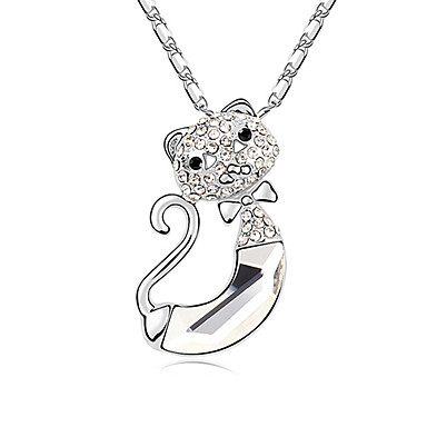 Мода  Кристалл Rhinestone Ожерелье Сеть кулон белое золото 18K покрыло