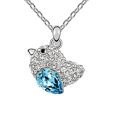 Прекрасный Chick Rhinestone с хрустальное яйцо Платиновый покрытием ожерелье