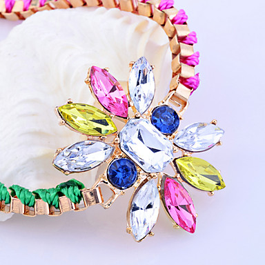 Lureme Красочные шнура Плетеный ожерелья Rhinestone
