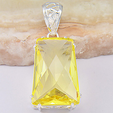 (1 шт) Мода желтый кулон Gem