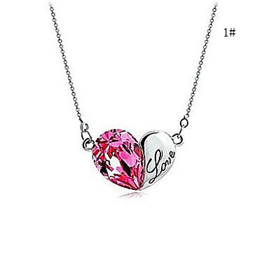 Модные сплава циркония Crystal Heart Ожерелье (разных цветов)