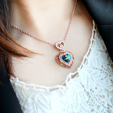 Blue Crystal Сердце ожерелье