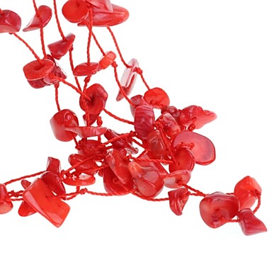 Красный American Spirit AAA Качество Red Coral 5-Strand Ожерелье