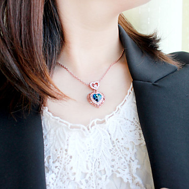 Blue Crystal Сердце ожерелье