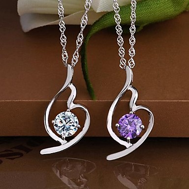 Мода Серебряный 1.5CT алмазов ожерелье (1 шт)
