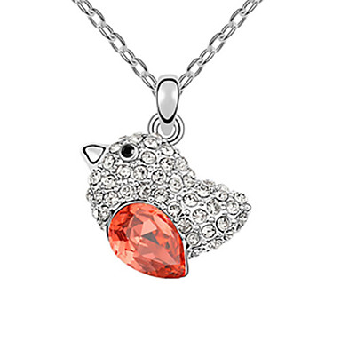 Прекрасный Chick Rhinestone с хрустальное яйцо Платиновый покрытием ожерелье