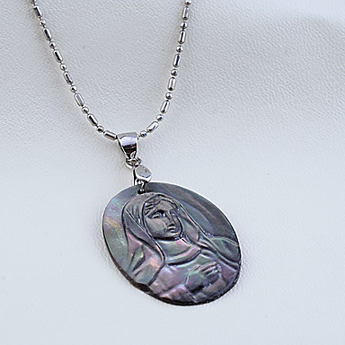 Девы Марии Родием ожерелье Cowry