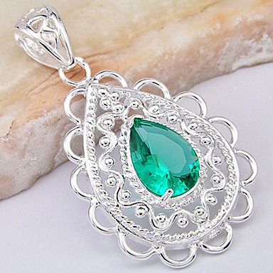 (1 шт) Мода Серебряный кулон Gem