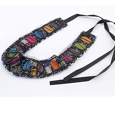 (1 шт) Европейская (Большие Цветные шарики Gemstone) как изображение Ресин Воротник Ожерелье (многоцветный)