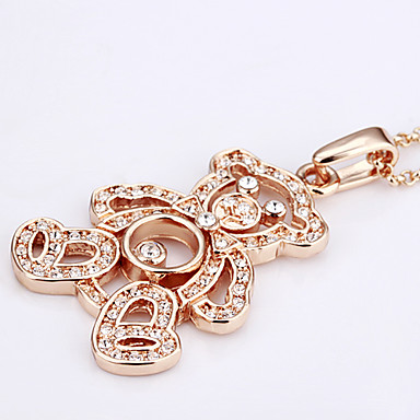 Swarovski Crystal-Swarovski Elements 18KRGP розовое золото-оловянного сплава ожерелье Lkn18Krgpn083