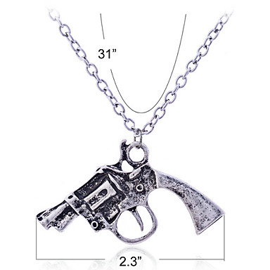 Lureme Винтаж Gun Форма Подвеска длинное ожерелье