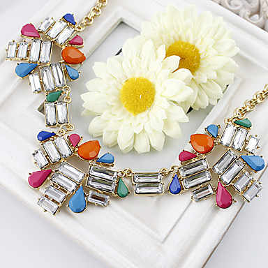 Сплав многоцветный Rhinestone вода падения Ожерелье