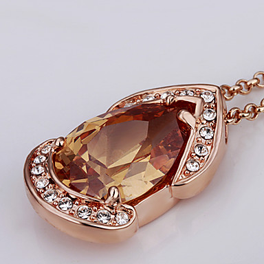 Swarovski Crystal-Swarovski Elements 18KRGP розовое золото-оловянного сплава ожерелье Lkn18Krgpn127