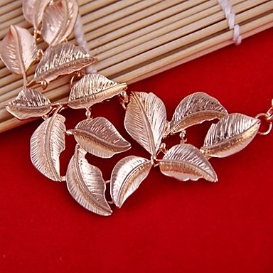 1 шт) Европейская (Hollow Gold Leaf ожерелье) Золотой сплав цепи ожерелье (золото)