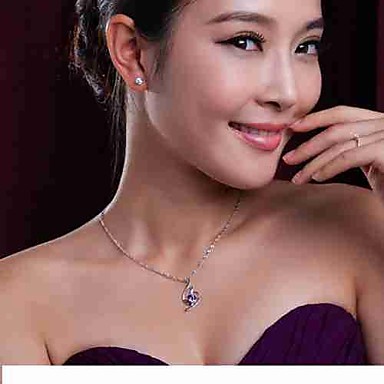 Мода Серебряный 1.5CT алмазов ожерелье (1 шт)