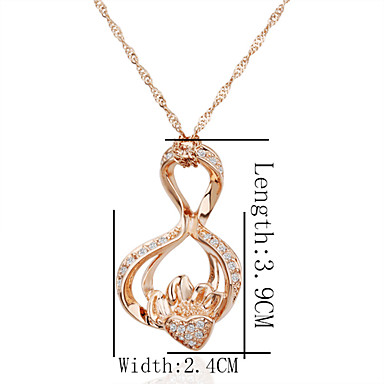 Swarovski Crystal-Swarovski Elements 18KRGP розовое золото-оловянного сплава ожерелье Lkn18Krgpn140