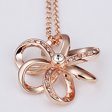 Swarovski Crystal-Swarovski Elements 18KRGP розовое золото-оловянного сплава ожерелье Lkn18Krgpn090