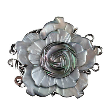 стерлингов каури трехслойной цветок кулон для женщин (серый)